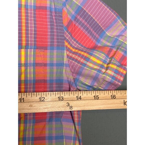 Crewcuts Boys 8 SS Plaid Button Down Collared Dress Shirt - Picture 3 of 8